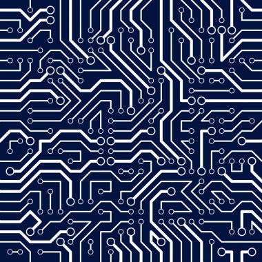 Devre levhasını seamless modeli, vektör arka plan. Mikroçip tec