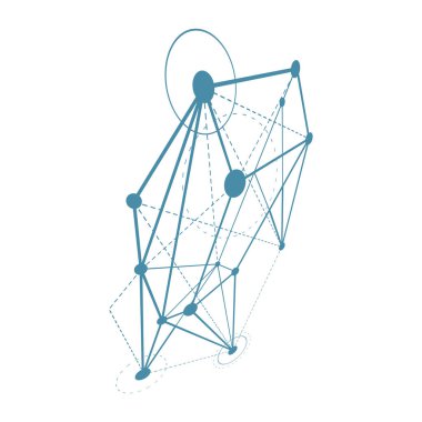 Beyaz arka plan üzerinde izometrik soyut düşük Poli şekil