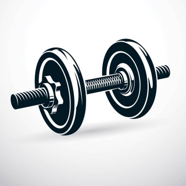 Beyaz arka plan üzerinde izole dumbbell simgesi