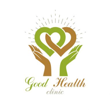 Beyaz arka plan üzerinde kalpler holding şefkatli eller