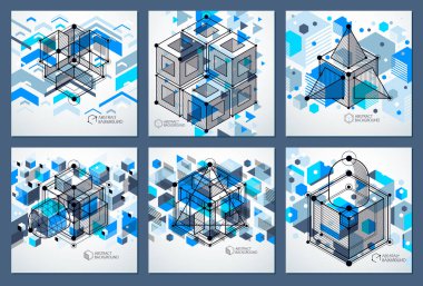 Basit geometrik şekiller ile soyut rakamlar kümesi