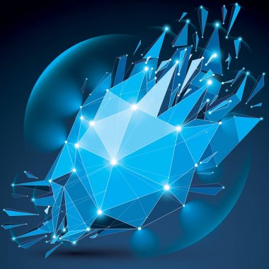 sparkles ve objektif daireler ile düşük Poli karmaşık şekil