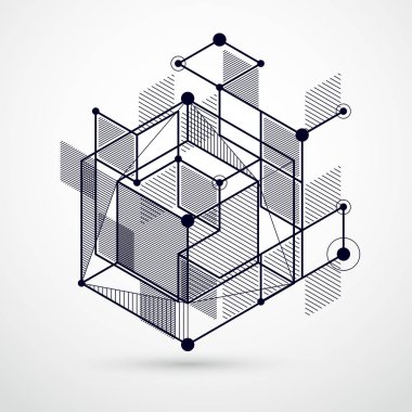 Küpleri, Altıgenler, kareler, dikdörtgenler ve soyut öğeler, soyut geometrik kompozisyon