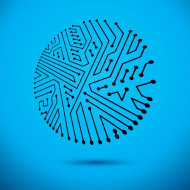 Sibernetik öğe teknoloji iletişim tur. Vektör abstra