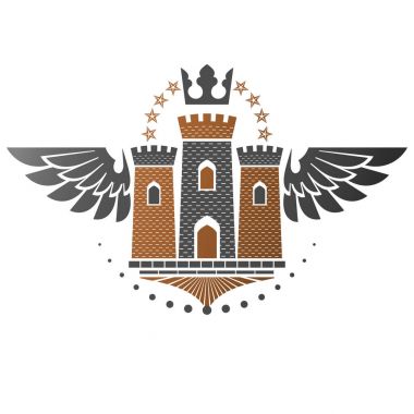 Beyaz arka plan üzerinde antik bastion amblemi