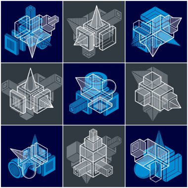 Küpleri, Altıgenler, kareler, dikdörtgenler ve farklı soyut öğeler