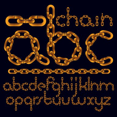 yaratıcı harfler ile çelik zincir bağlantıların koyu arka plan üzerinde yapılan