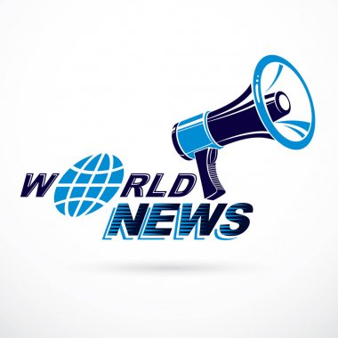 Mavi dünya ile genel yayın poster hoparlör