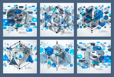 Basit geometrik şekiller ile soyut rakamlar kümesi