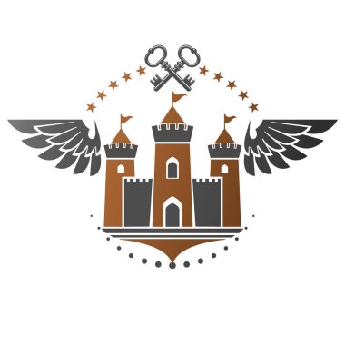 Beyaz arka plan üzerinde antik bastion amblemi