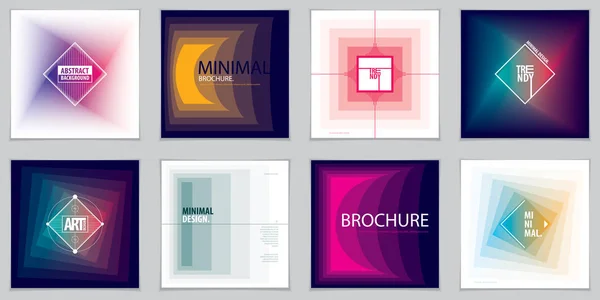 Ensemble Conceptions Brochures Minimalistes Colorées — Image vectorielle
