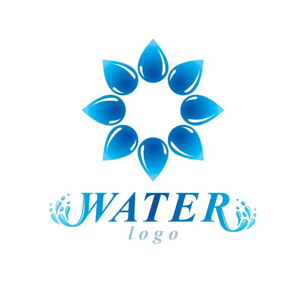 Символ Воды Форме Цветка Белом Фоне — стоковый вектор