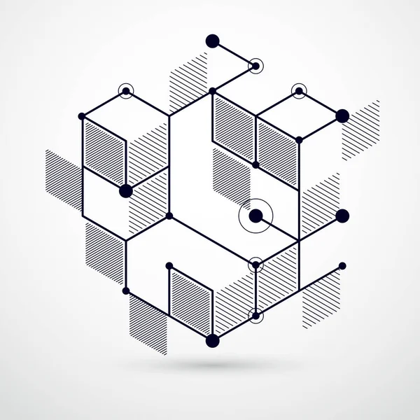 Composição Geométrica Abstrata Cubos Hexágonos Quadrados Retângulos Elementos Abstratos — Vetor de Stock