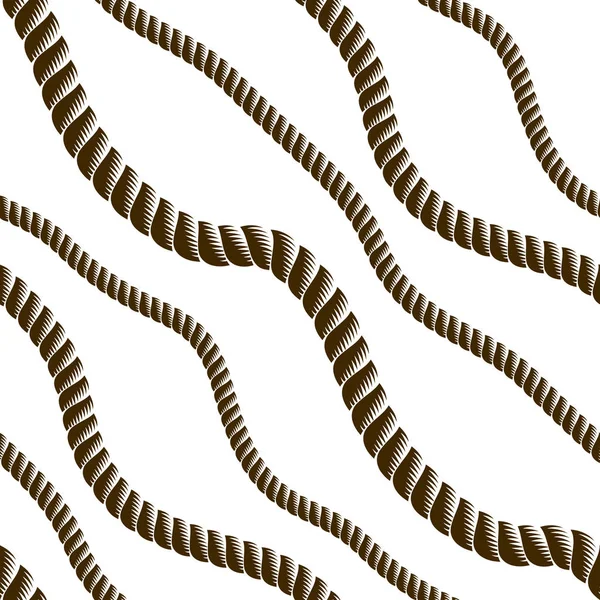白い背景の上にロープでシームレスなパターン — ストックベクタ