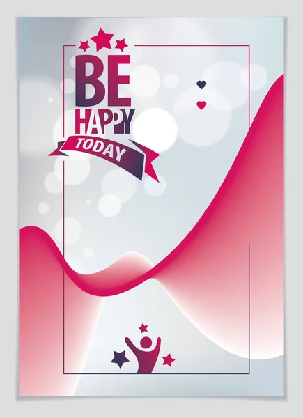 Bunte Geburtstagsgrußkarte Mit Schriftzug Sei Heute Glücklich — Stockvektor