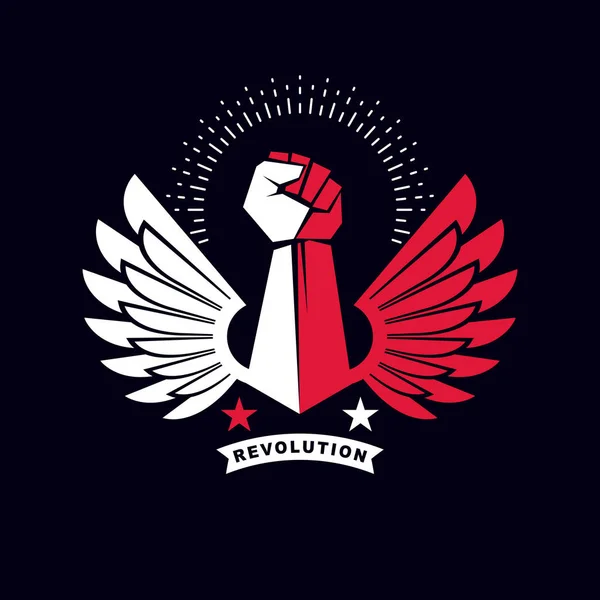 Stark Fist Striderna Club Abstrakt Emblem — Stock vektor