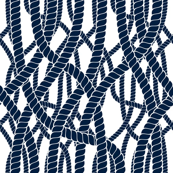Nahtloses Muster Mit Seil Auf Weißem Hintergrund — Stockvektor