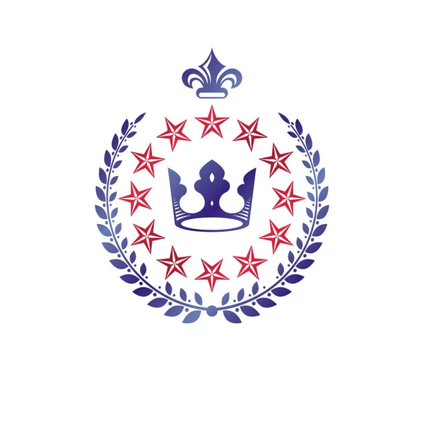 Emblema Coroa Real Fundo Branco —  Vetores de Stock