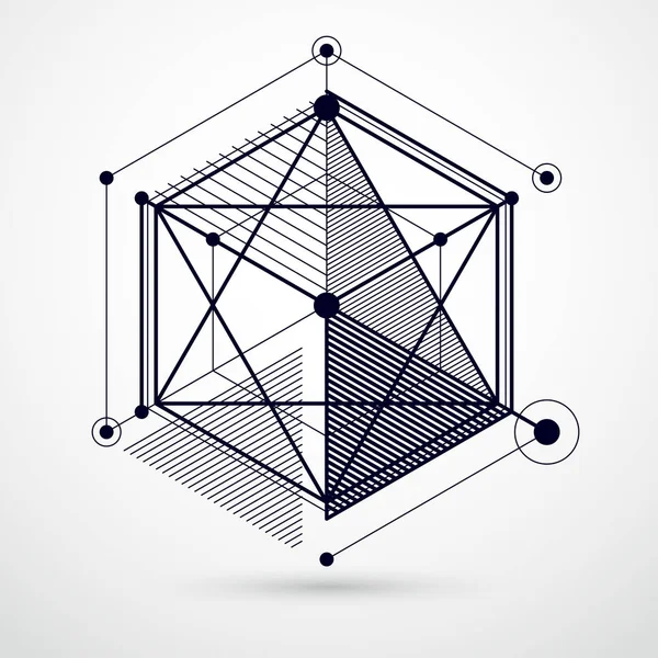 Composição Geométrica Abstrata Cubos Hexágonos Quadrados Retângulos Elementos Abstratos — Vetor de Stock