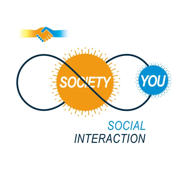 Social Relations conceptual logo on white background