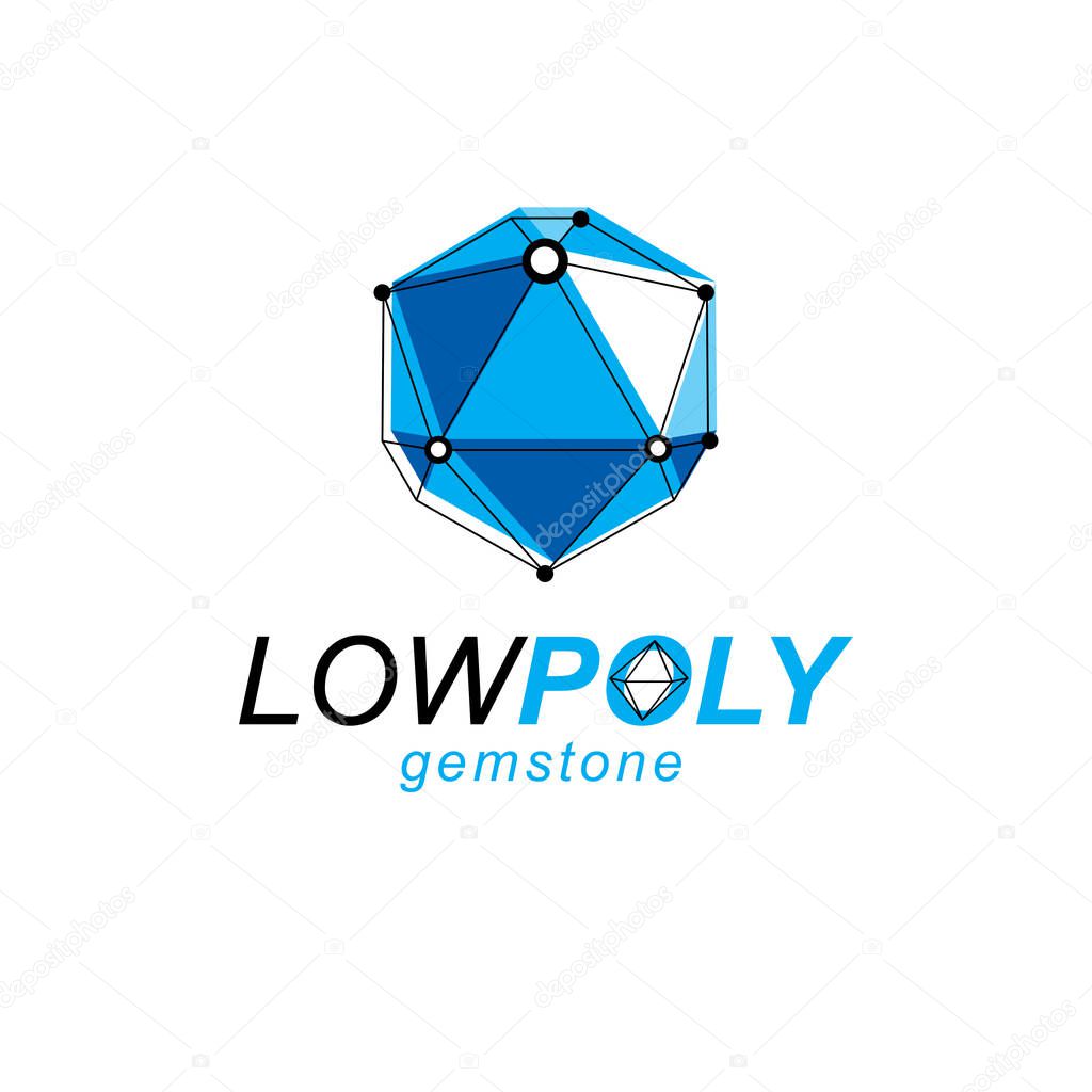 Technology conceptual logotype of gemstone