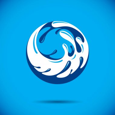 Okyanus tazelik Tema vektör logo. Su gün reklam. 