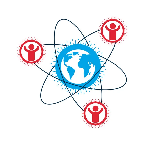 Lidstvo Člověka Koncepční Logo Jedinečné Vektoru Symbol Vytvořen Různými Ikonami — Stockový vektor
