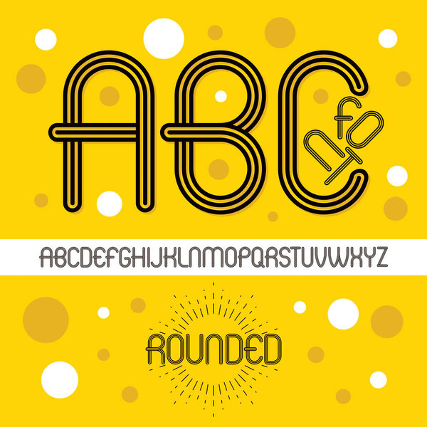 Set of trendy vector capital alphabet letters, abc isolated. Ret