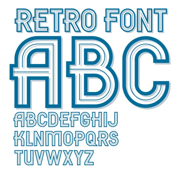 Set van vector retro kapitaal Alfabetletters geïsoleerd, kunnen ons — Stockvector