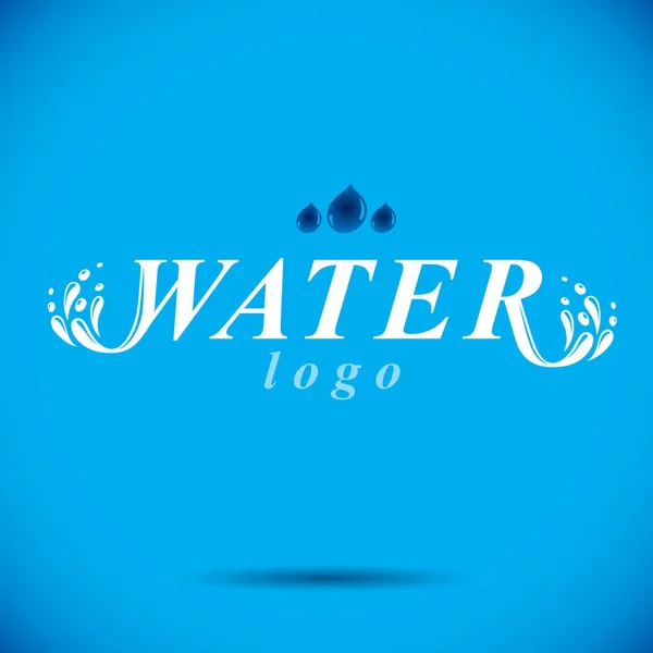 Oceano Frescura Tema Logotipo Vetor Salvar Propaganda Água Conceito Protecção —  Vetores de Stock