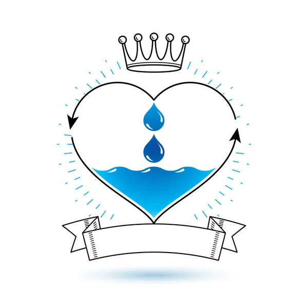 Vector blauw helder waterdruppel logo voor gebruik als marketing desig — Stockvector