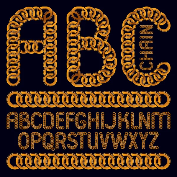 스크립트, 현대 알파벳 문자, abc 세트 벡터. 자본 decorat — 스톡 벡터