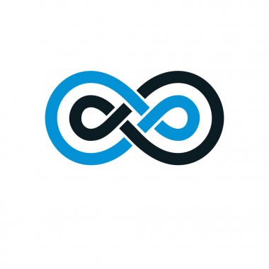 Sonsuz sonsuz döngü kavramsal logosu beyaz arka plan üzerinde izole