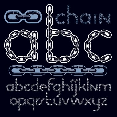 Küçük yaratıcı harfler, abc demir zincirle bağlı bağlantı yaptı..
