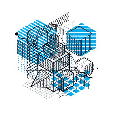 İzometrik elemanları ile arka plan.