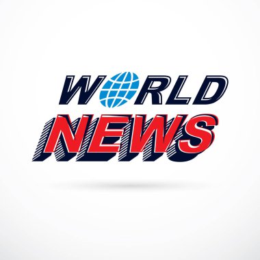 Beyaz arka plan üzerinde izole dünya haber yazıt