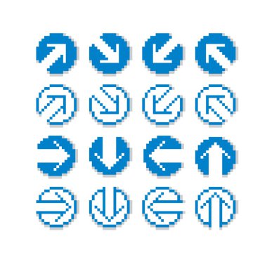 Vektör retro imleç işaretleri piksel sanat tarzı yaptı kümesi.