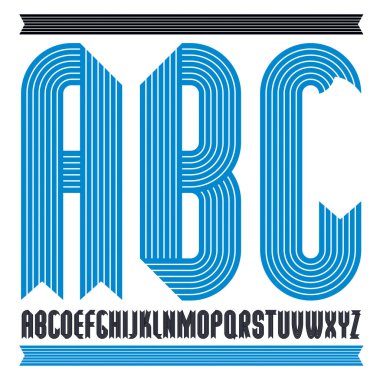 Trendy sermaye alfabesi harfleri, abc koleksiyonu.