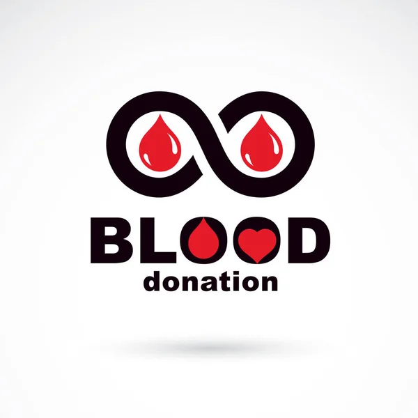 Bloed Donatie Inscriptie Geïsoleerd Wit — Stockvector