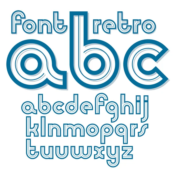 Conjunto Vector Retro Letras Alfabeto Inglés Minúsculas Antiguas — Archivo Imágenes Vectoriales