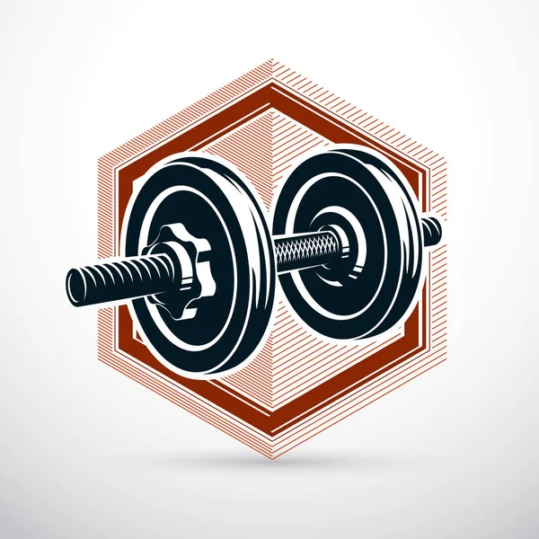 Hantel Bestehend Aus Scheibengewicht — Stockvektor