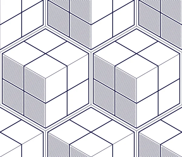 Geometrische Würfel Abstraktes Nahtloses Muster — Stockvektor