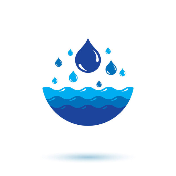 Ocean freshness theme isolated on white background