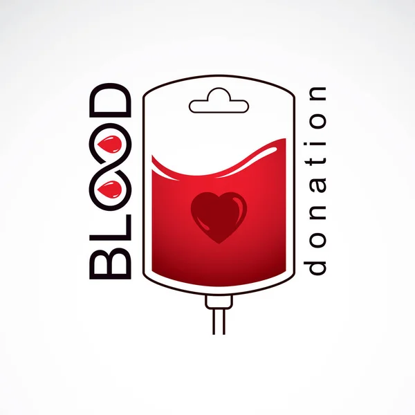 Logo Conceptual Donación Sangre Aislado Sobre Fondo Blanco — Vector de stock