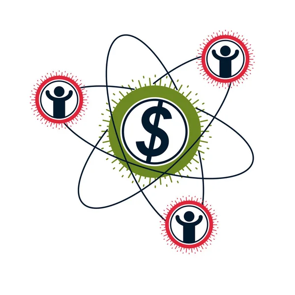 Концептуальний Логотип Фінансової Системи Ізольовано Білому Тлі — стоковий вектор
