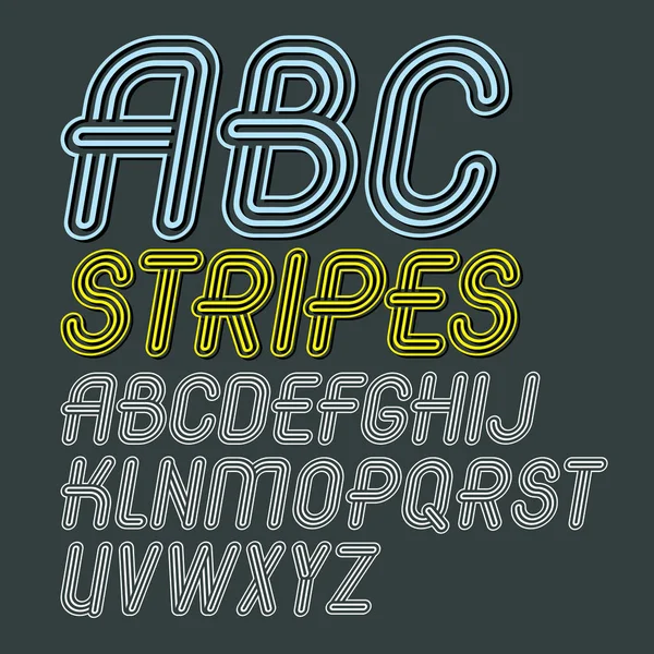 Aantal Trendy Moderne Hoofdstad Alfabetletters — Stockvector