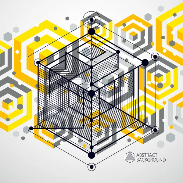 Dibujo Técnico Con Líneas Discontinuas Formas Geométricas — Archivo Imágenes Vectoriales