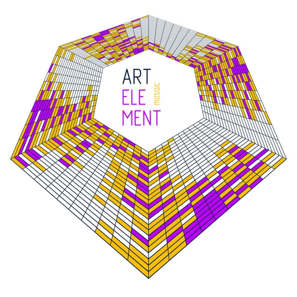 Dimensionale Gestaltung Großer Künstlerischer Mosaikquadrate — Stockvektor