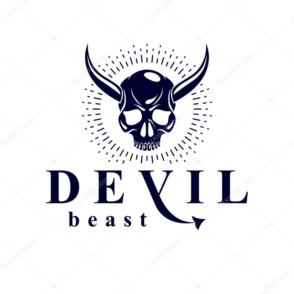Demonic infernal creature isolated on white background