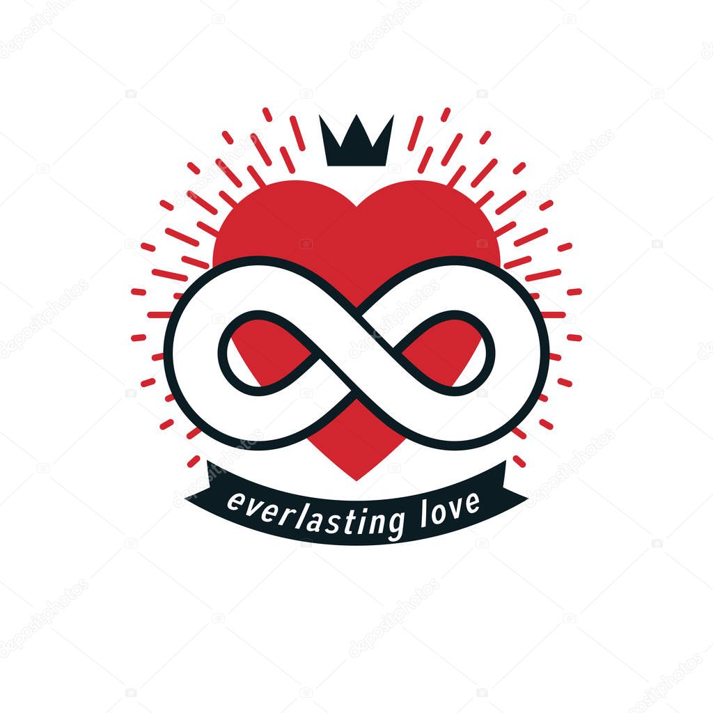 Everlasting Love concept created with infinity loop sign and heart.